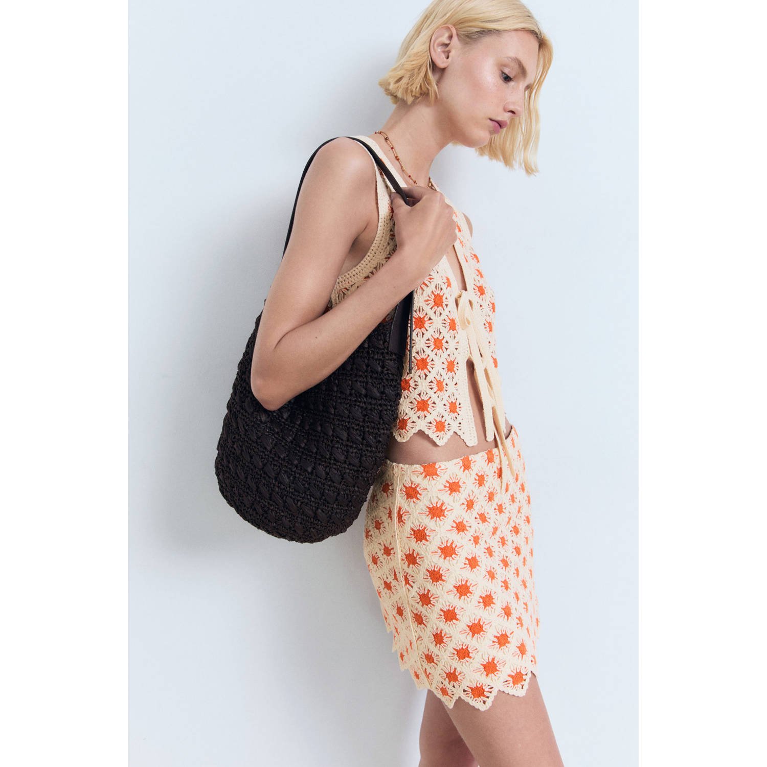 Mango mini rok oranje