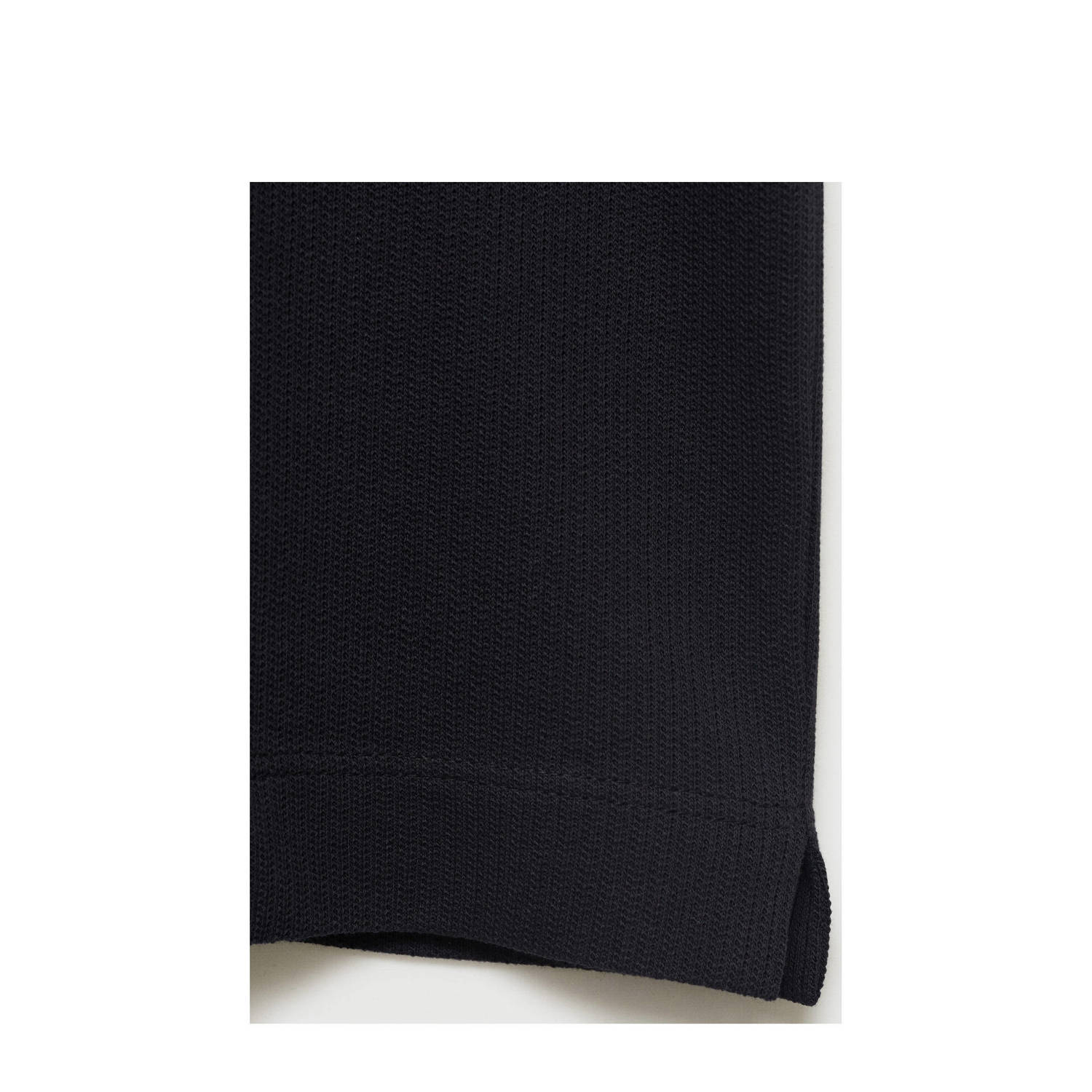 Mango Man T-shirt met textuur donkerblauw