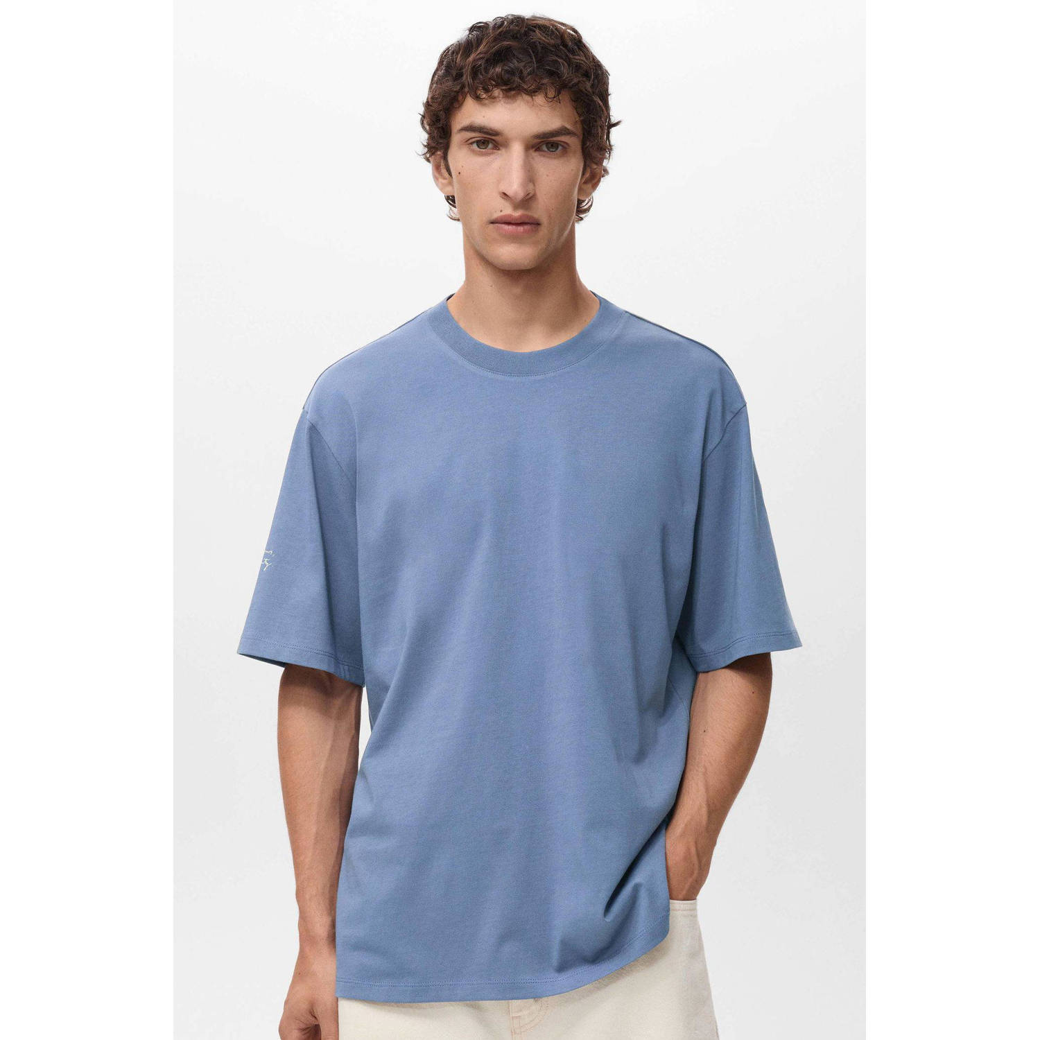 Mango Man T-shirt blauw