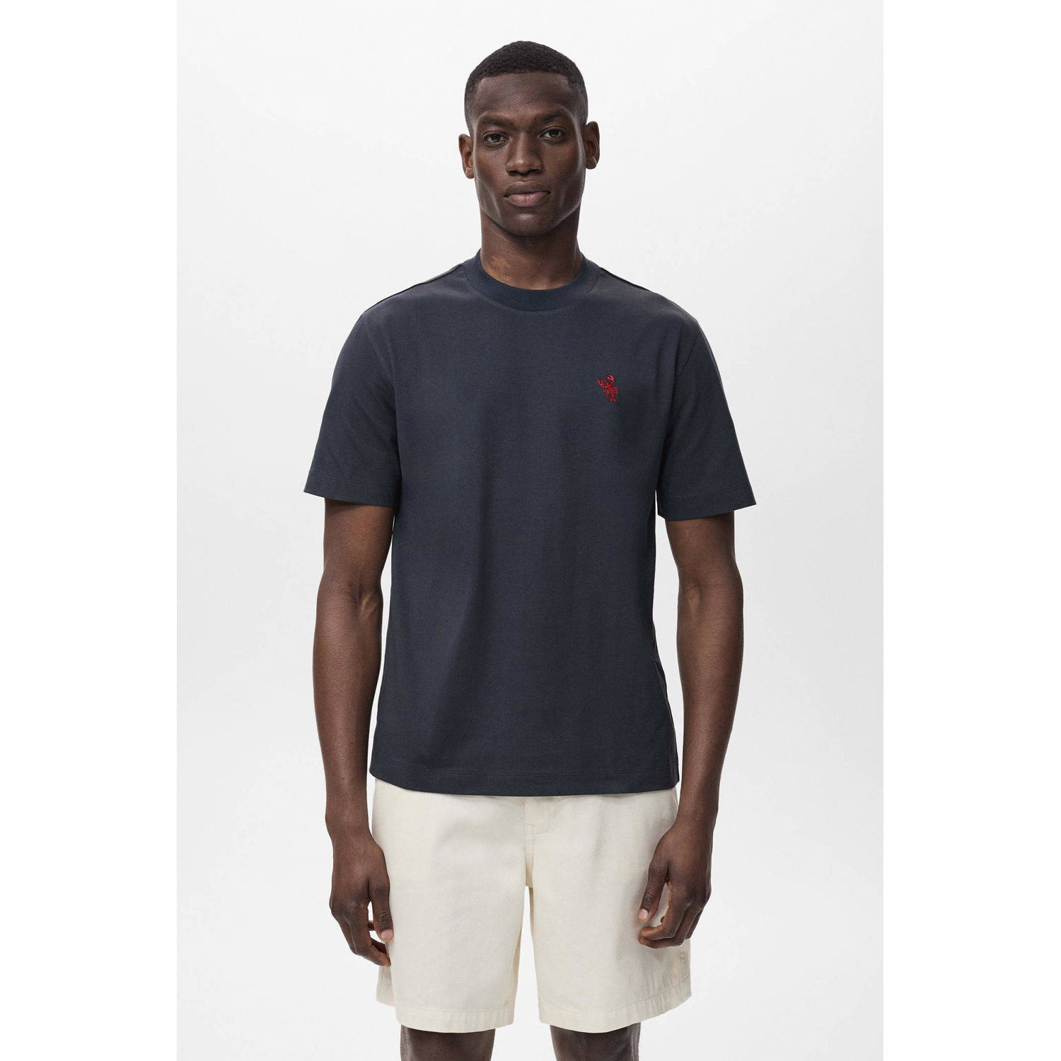 Mango Man T-shirt donkerblauw