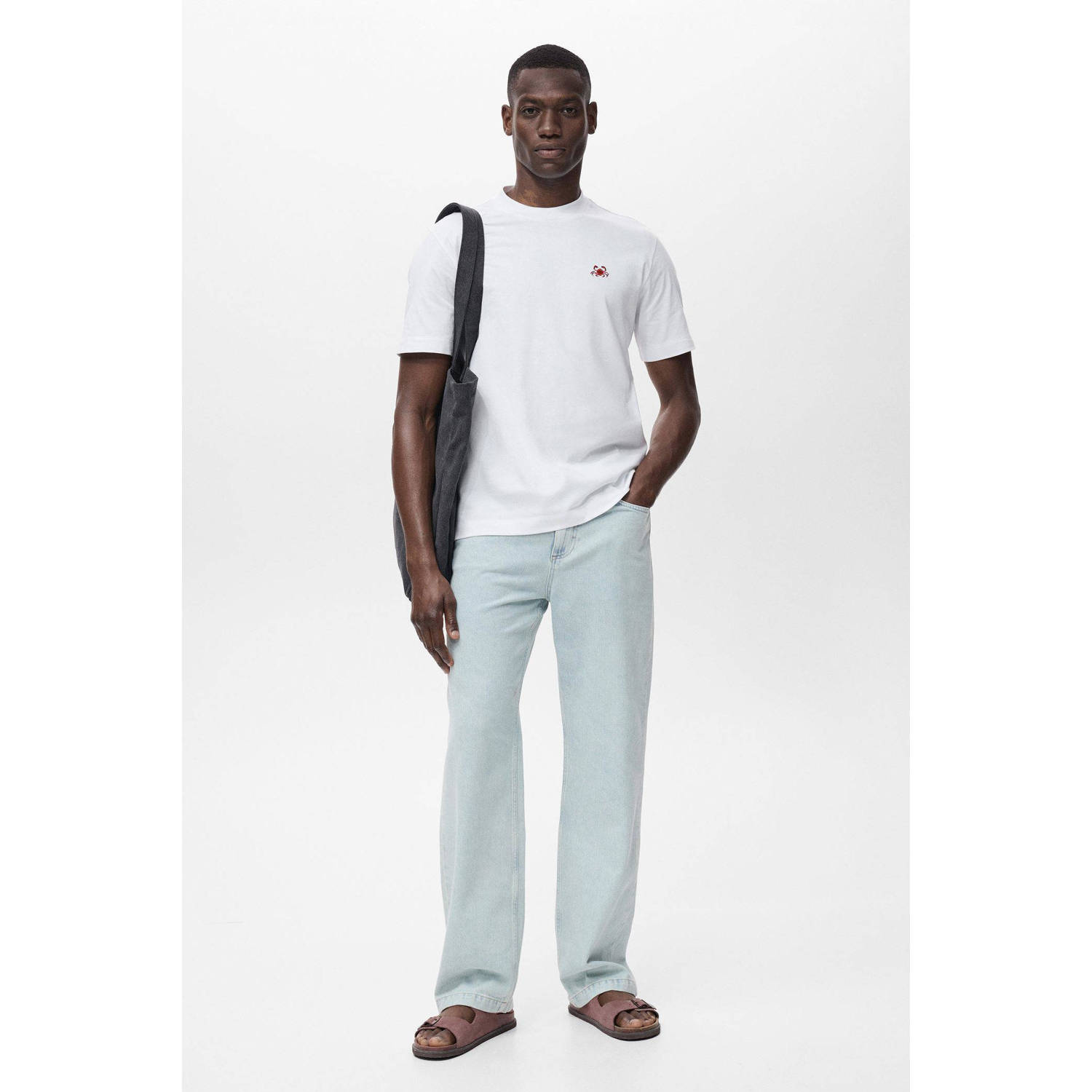 Mango Man T-shirt wit