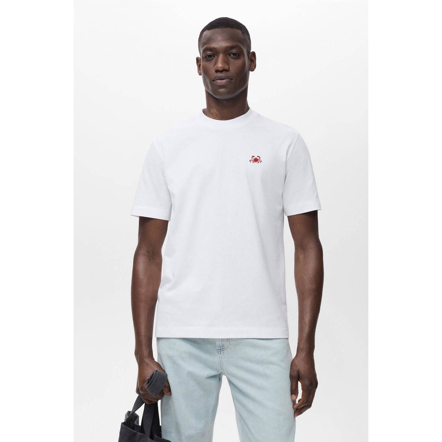 Mango Man T-shirt wit