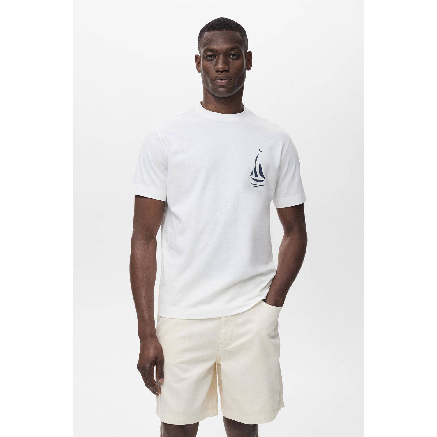 Mango Man T-shirt wit