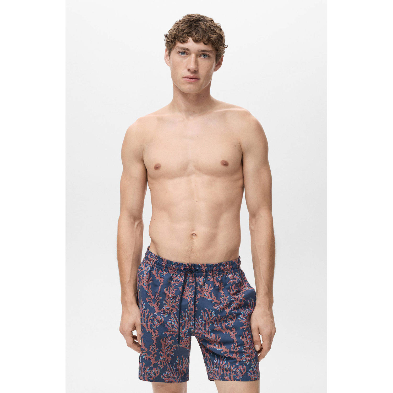Mango Man zwemshort donkerblauw rood