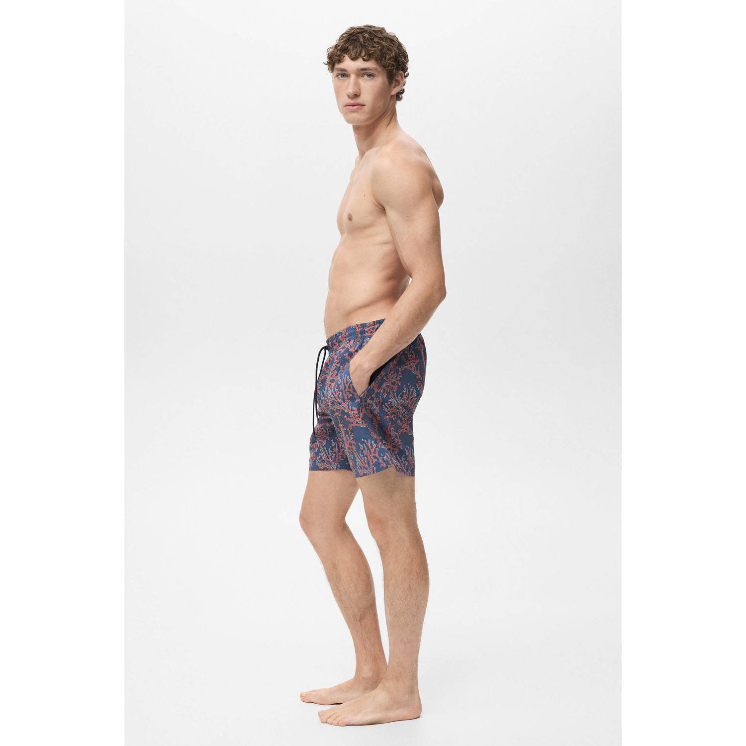 Mango Man zwemshort donkerblauw rood