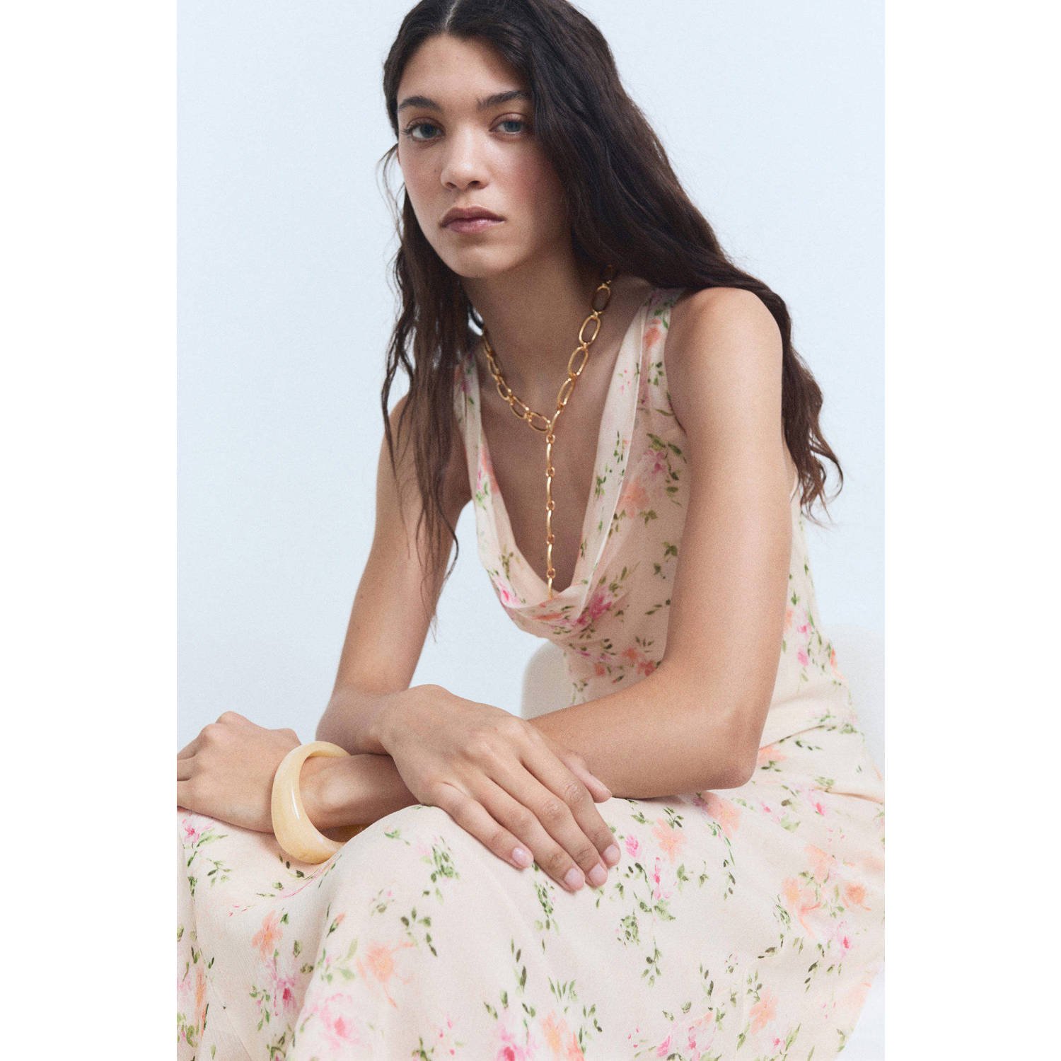 Mango maxi jurk oranje
