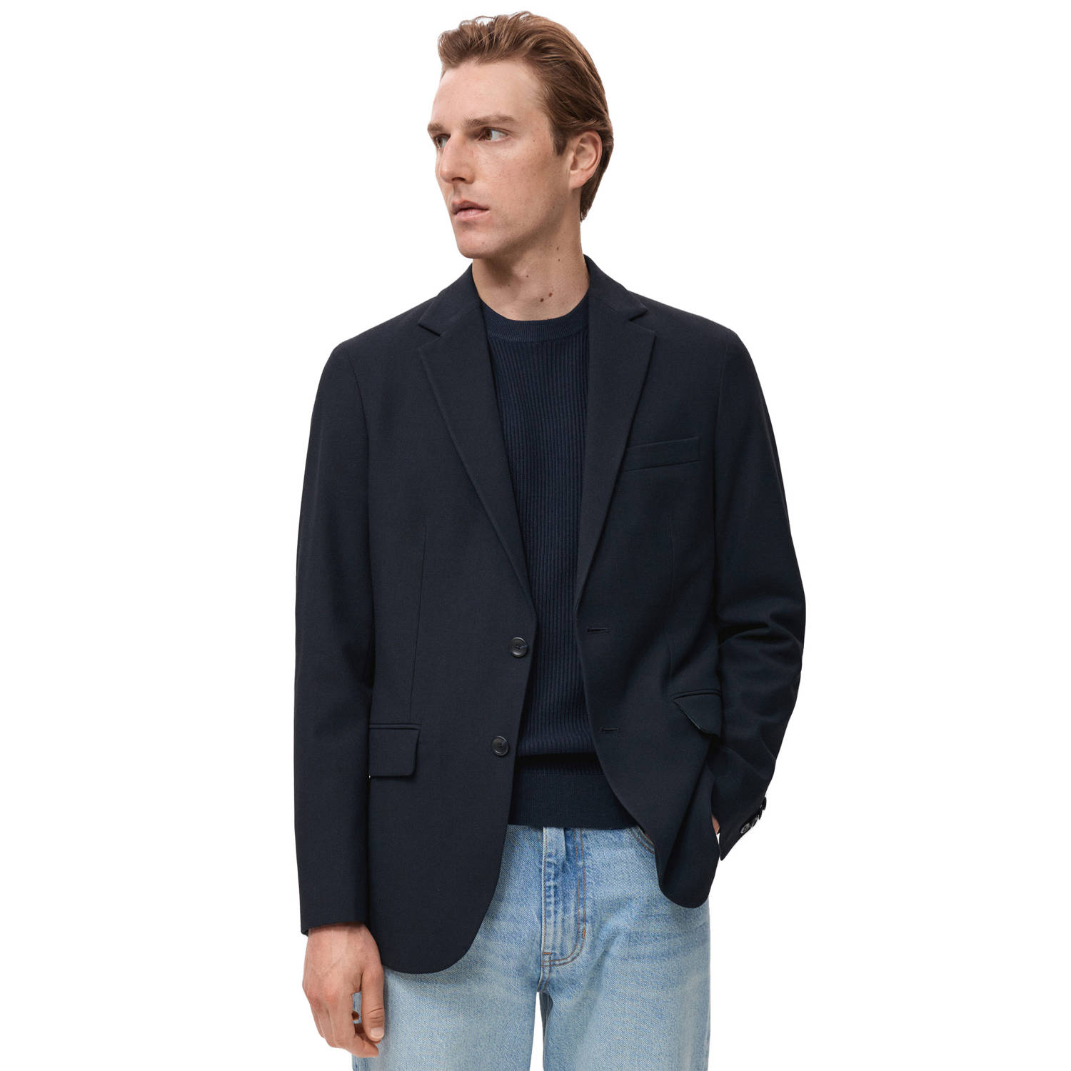 Mango Man colbert donkerblauw