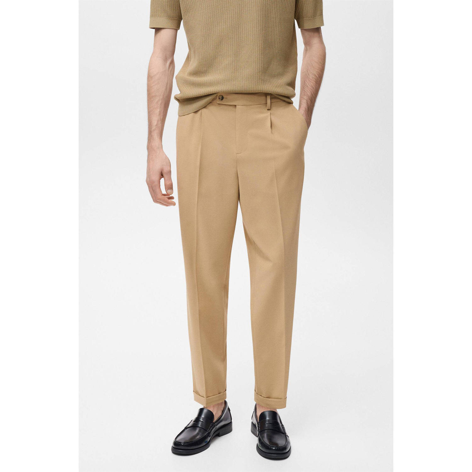 Mango Man regular pantalon beige