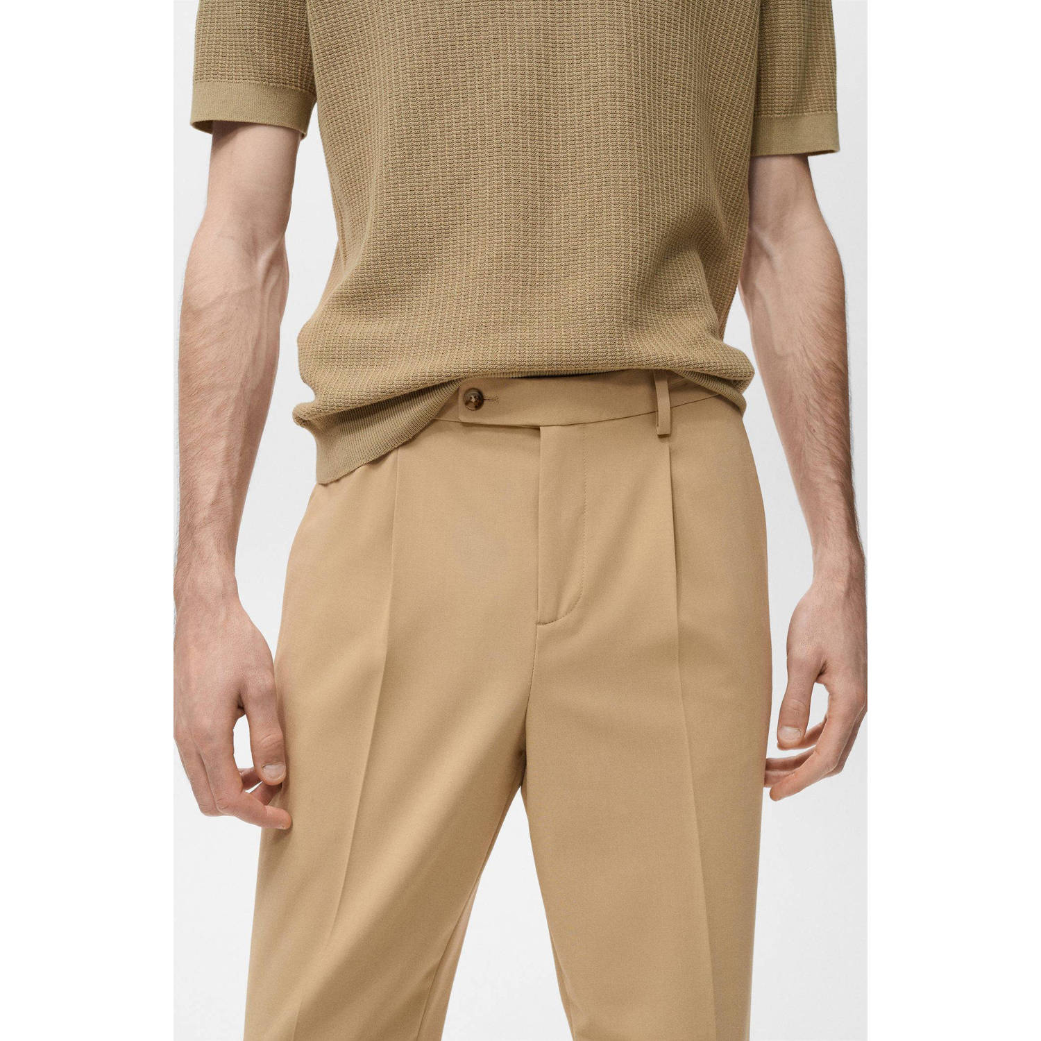 Mango Man regular pantalon beige