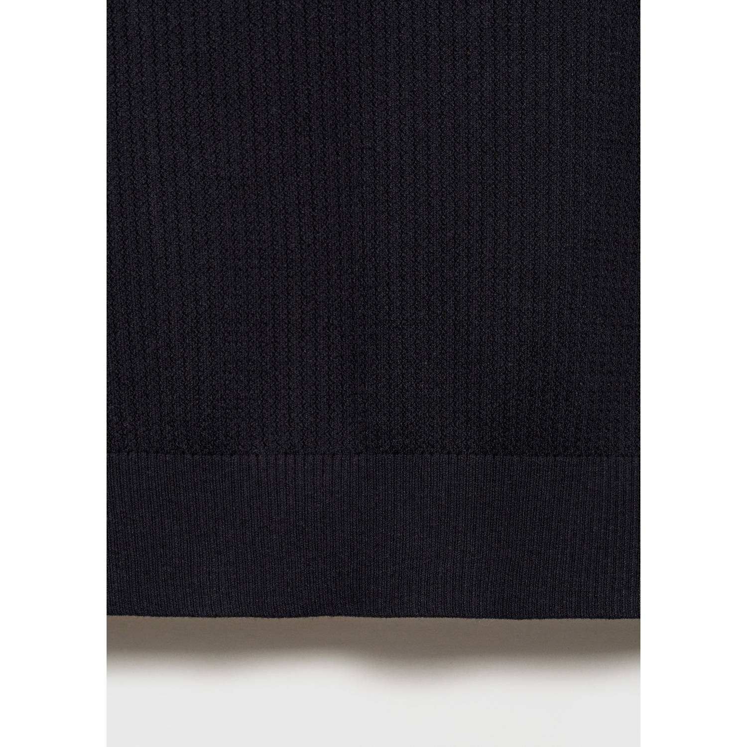 Mango Man regular polo rib gebreid donkerblauw