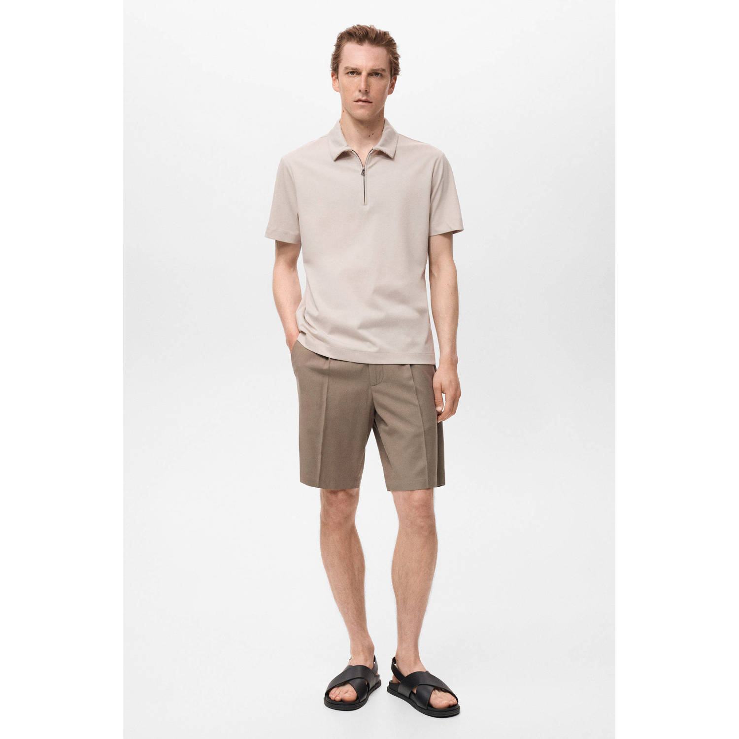 Mango Man regular polo taupe