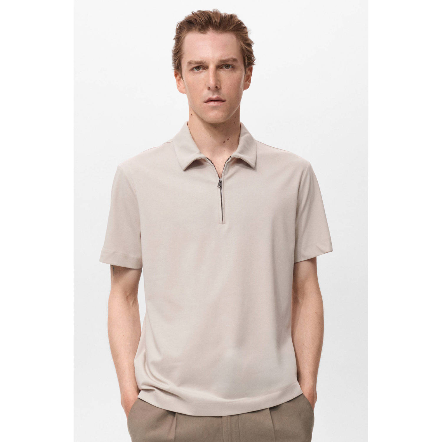 Mango Man regular polo taupe