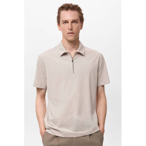 Mango Man regular polo taupe afbeelding