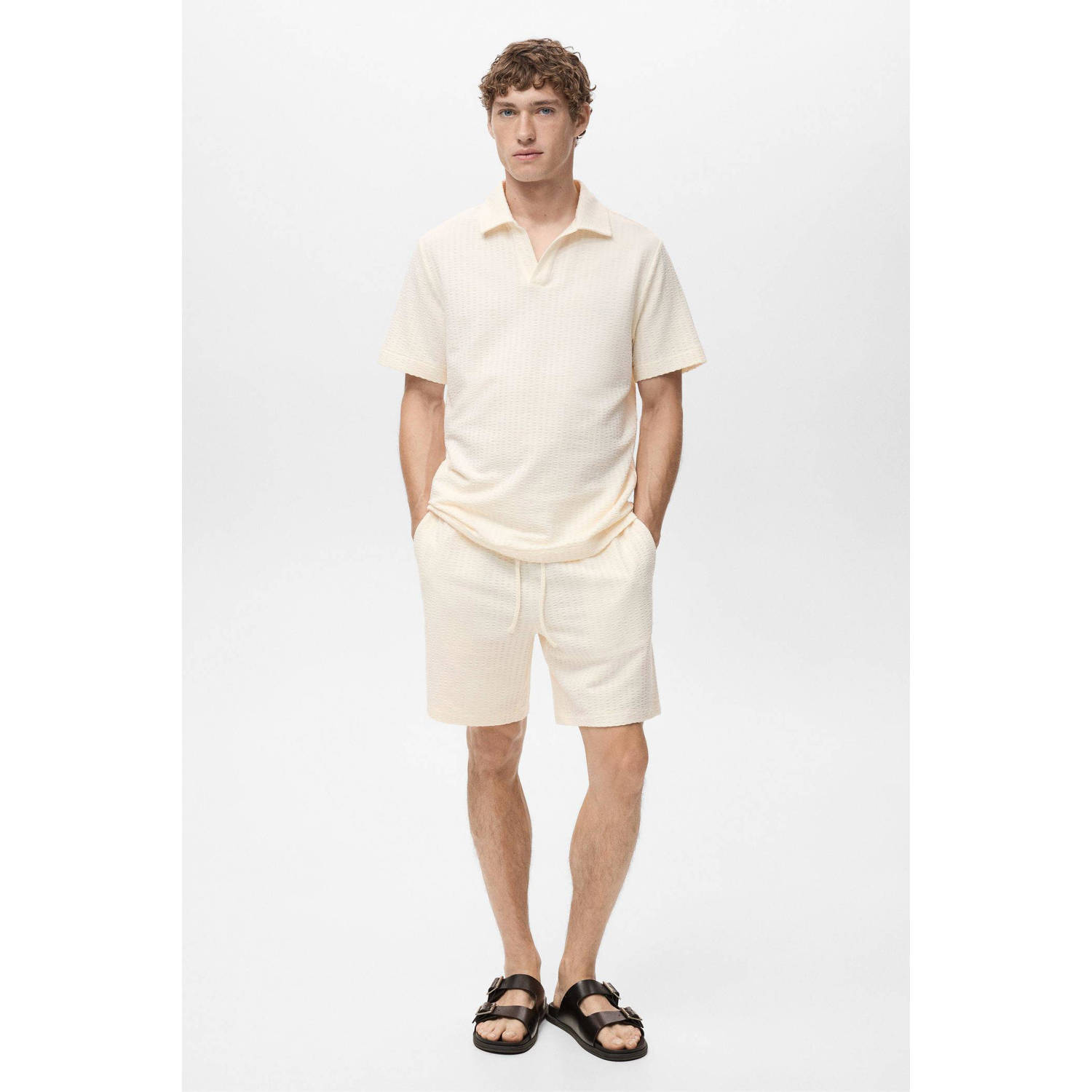 Mango Man regular polo ecru
