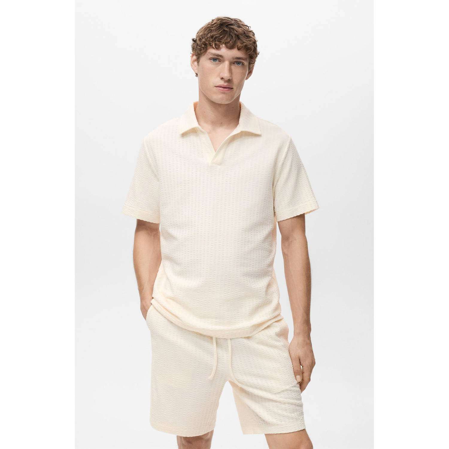 Mango Man regular polo ecru