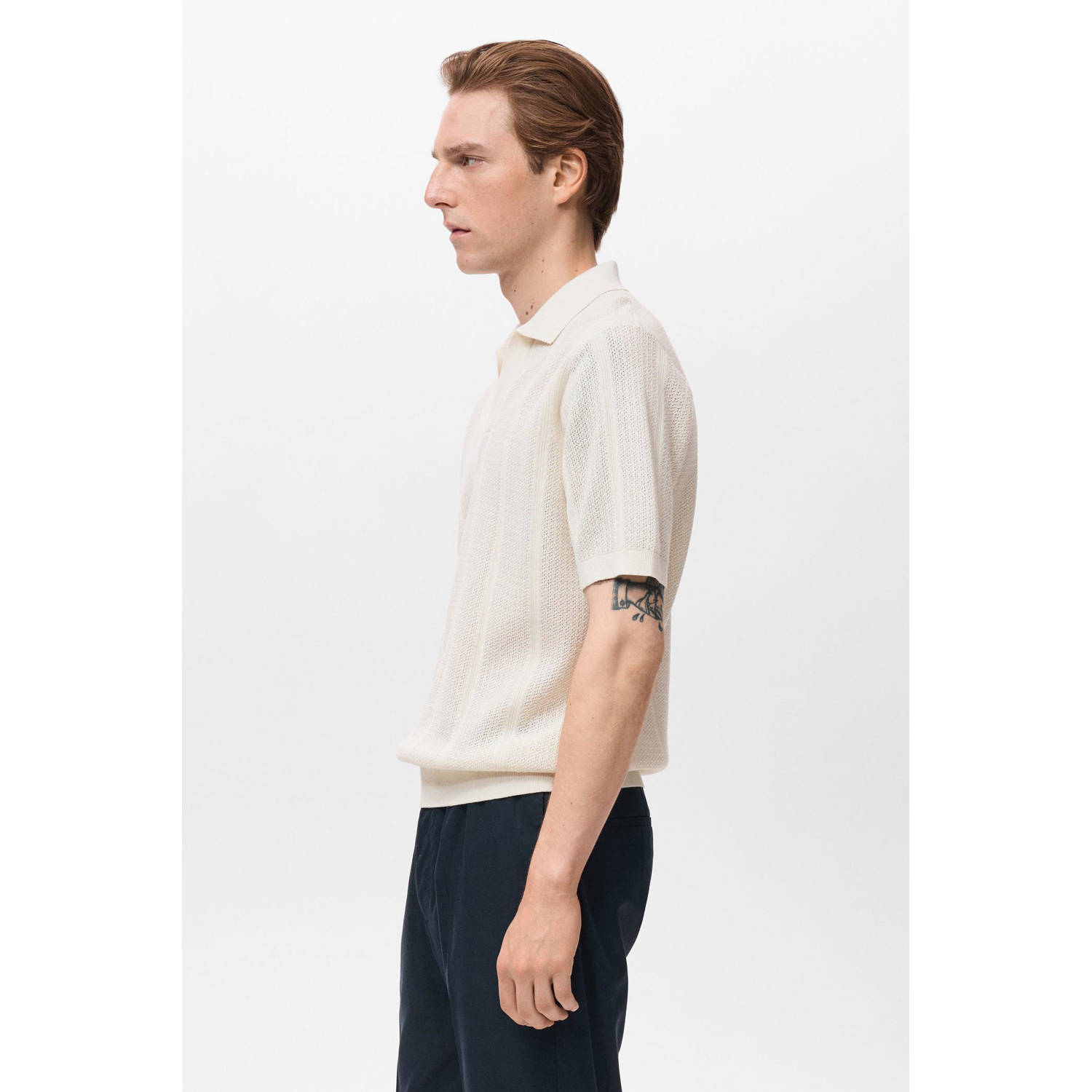 Mango Man regular polo ecru