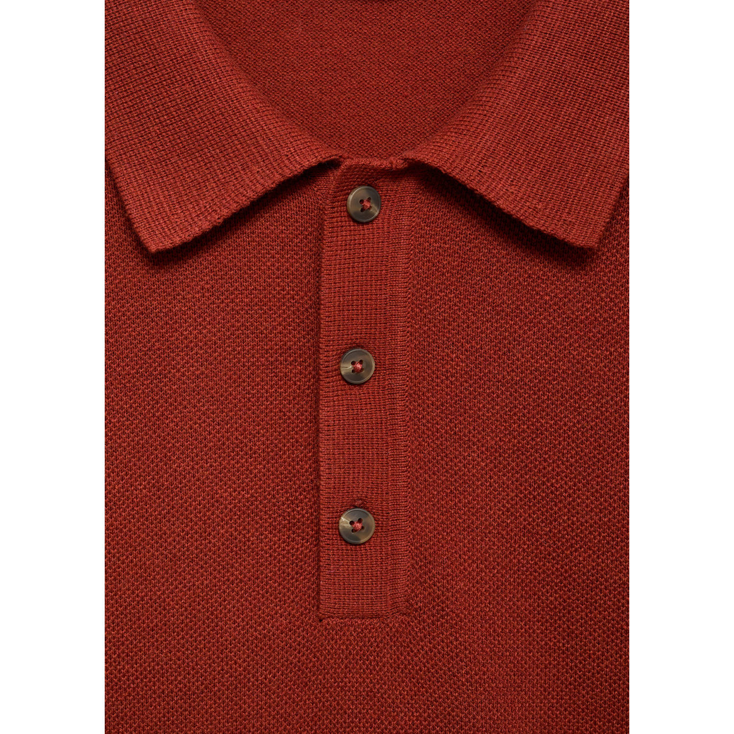 Mango Man regu;ar polo gebreid rood