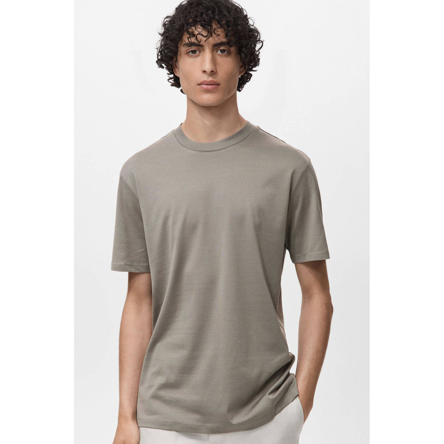 Mango Man T-shirt grijs