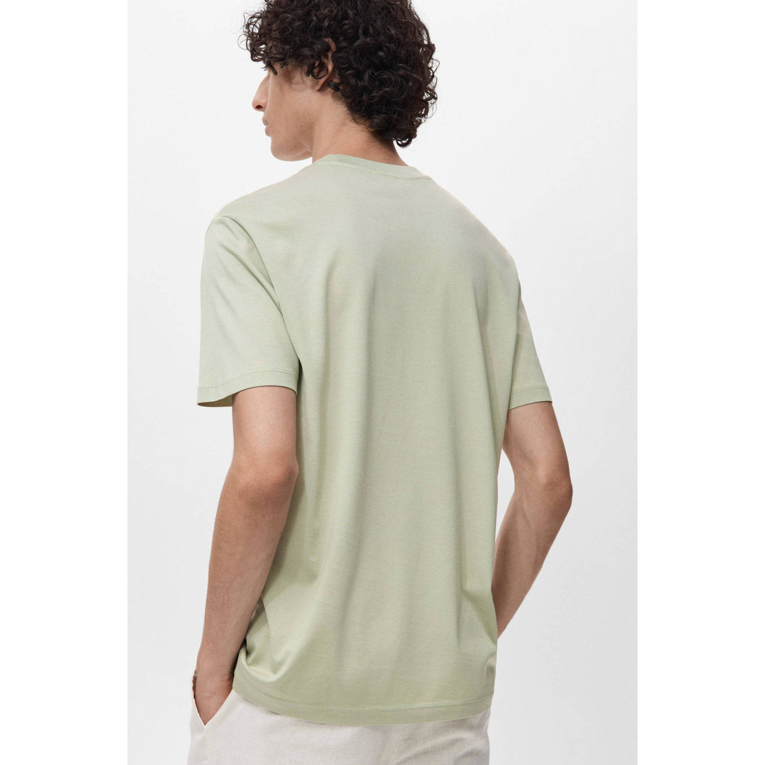 Mango Man T-shirt lichtgroen