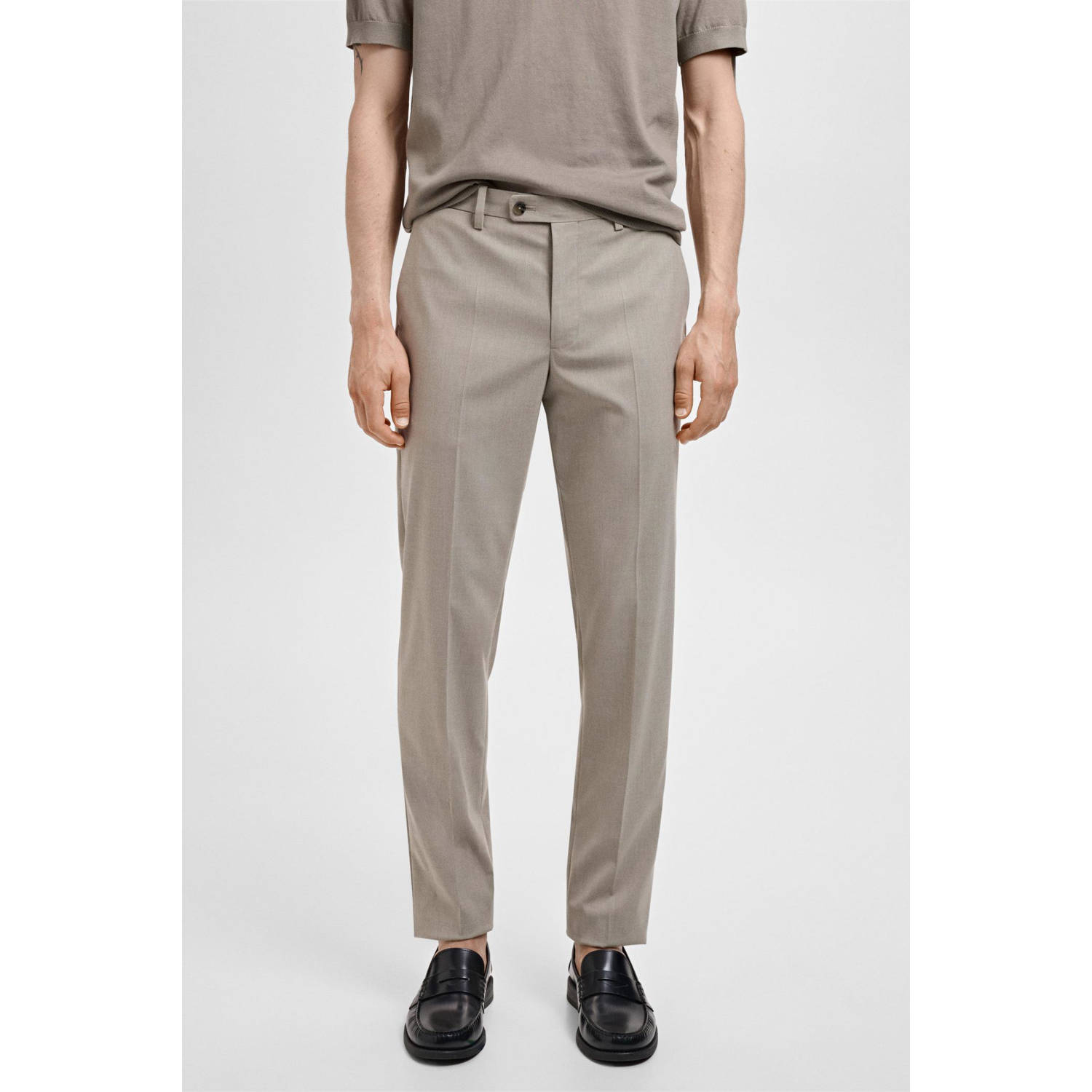 Mango Man slim pantalon taupe