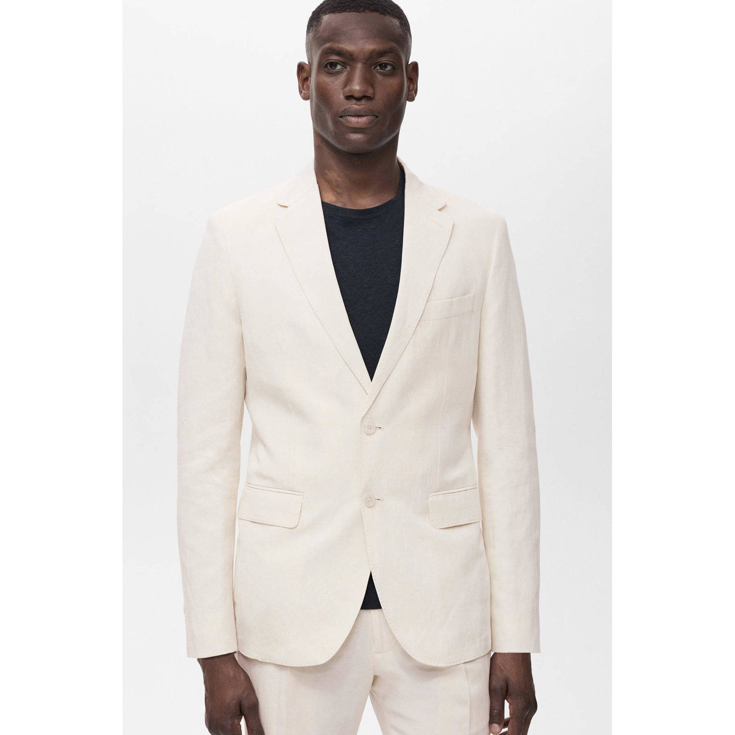 Mango Man linnen colbert ecru