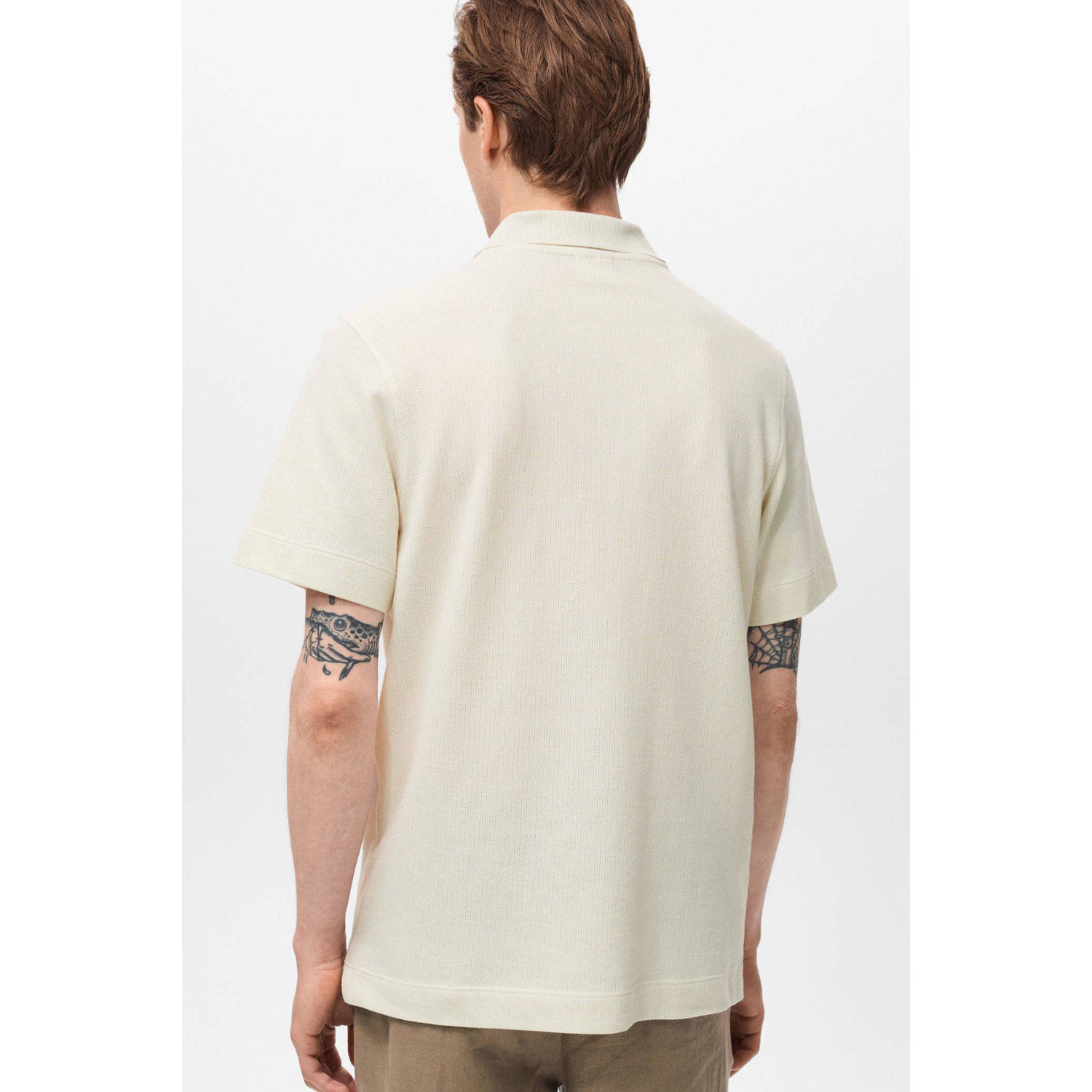 Mango Man regular polo ecru