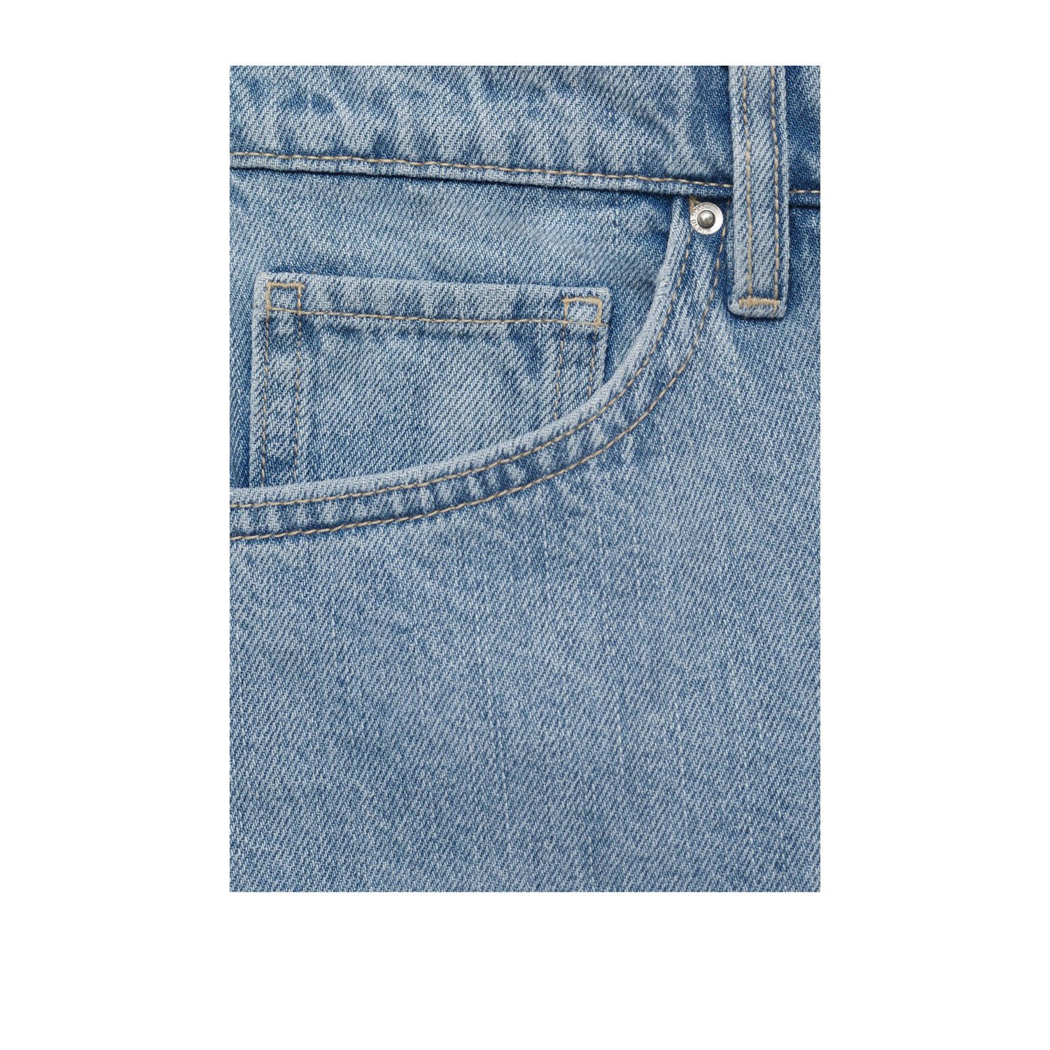 Mango denim straight regular waist short medium blue denim