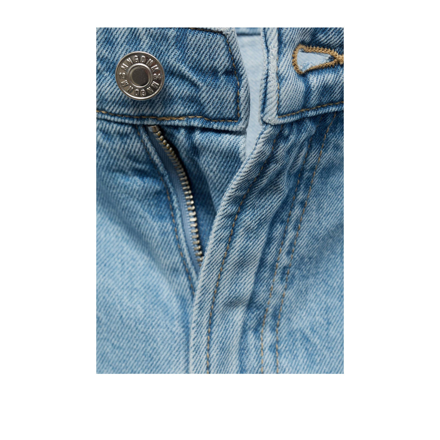 Mango denim wide leg regular waist short light blue denim