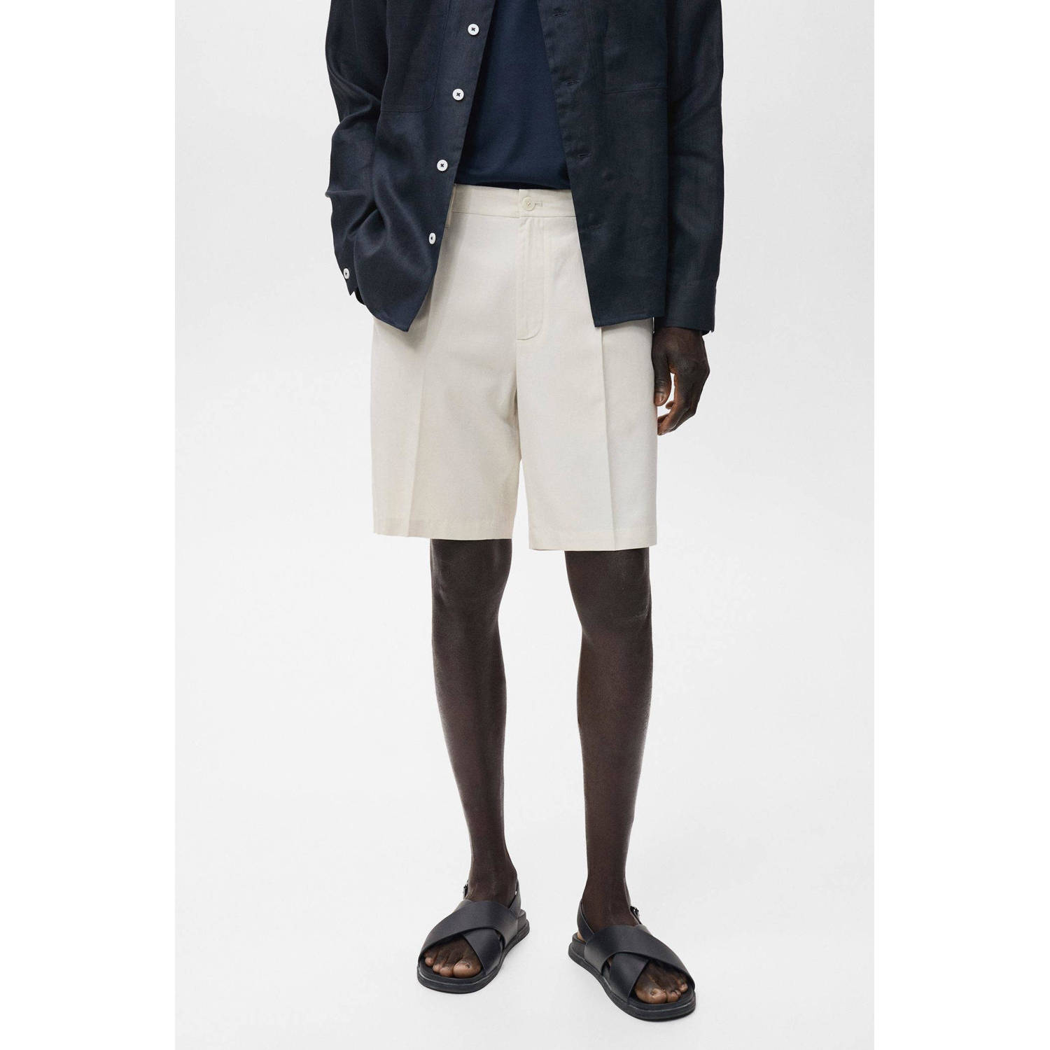 Mango Man regular chino short ecru