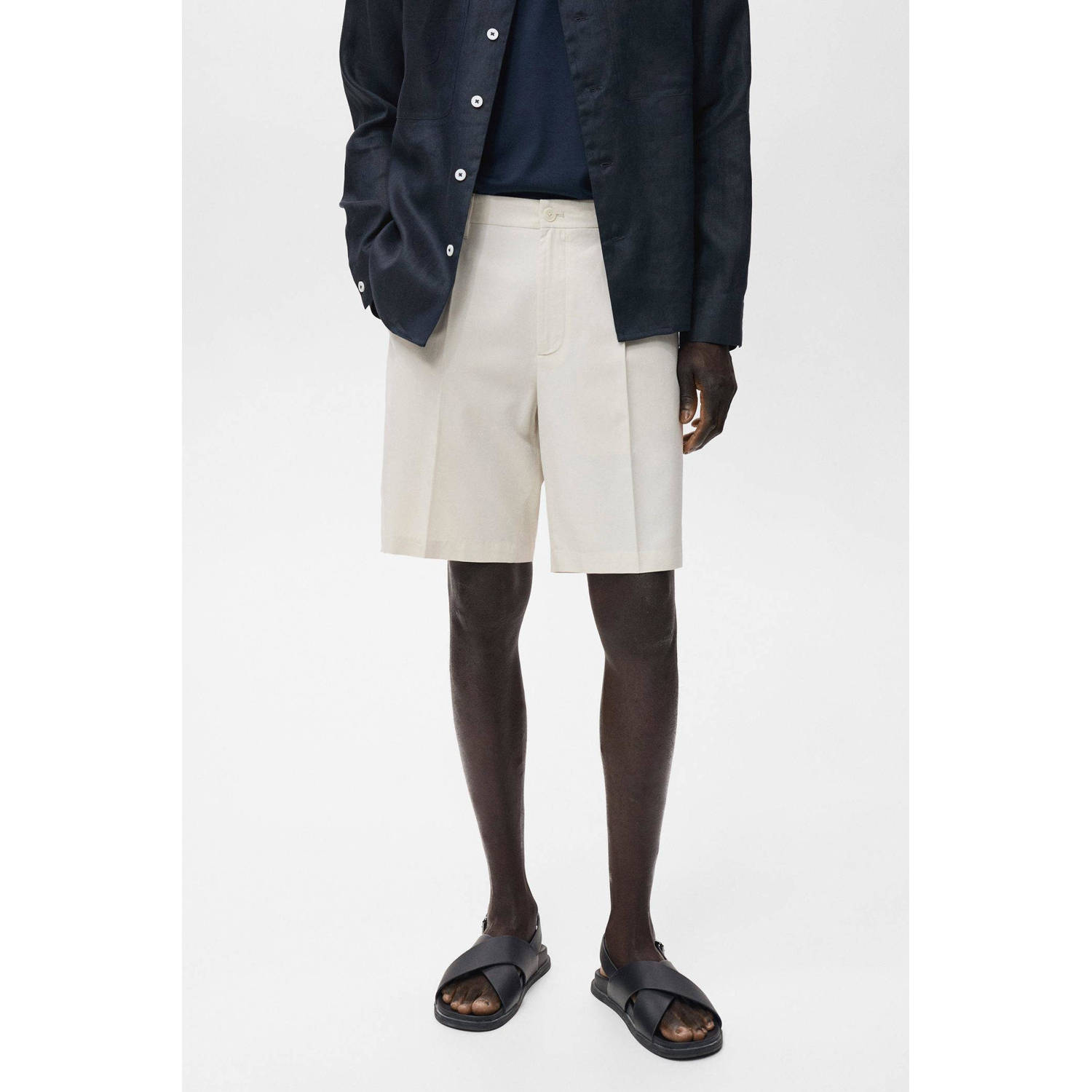 Mango Man regular chino short ecru