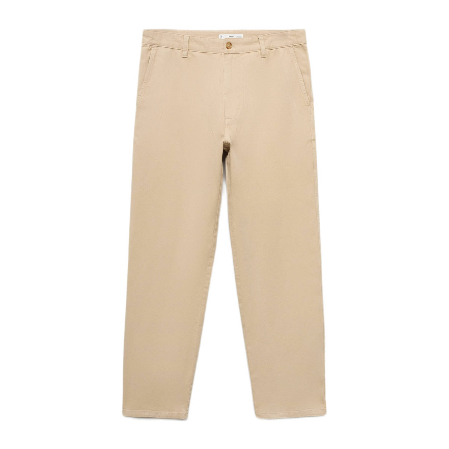 Mango Man linnen regular casual broek beige