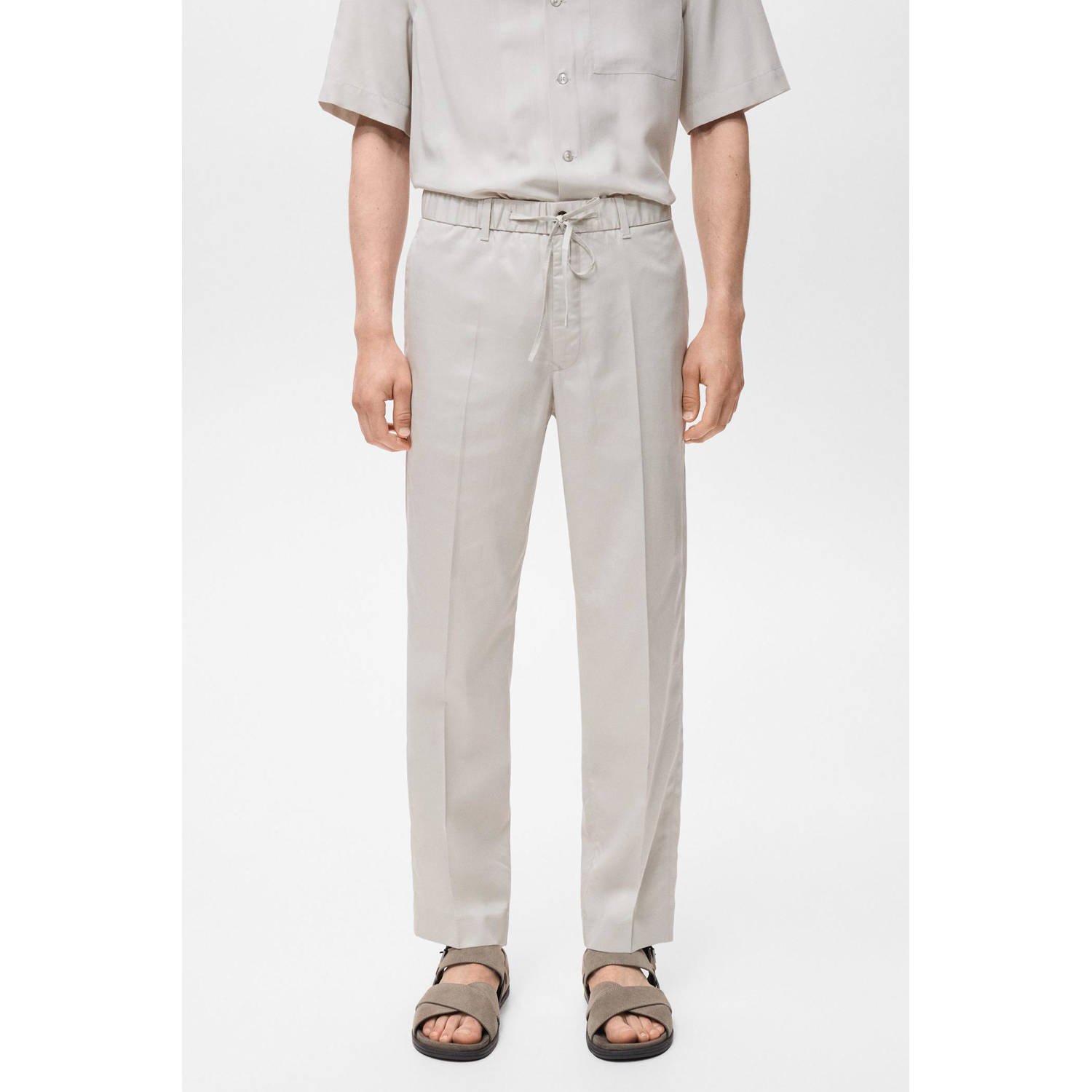 Mango Man regular casual broek ecru