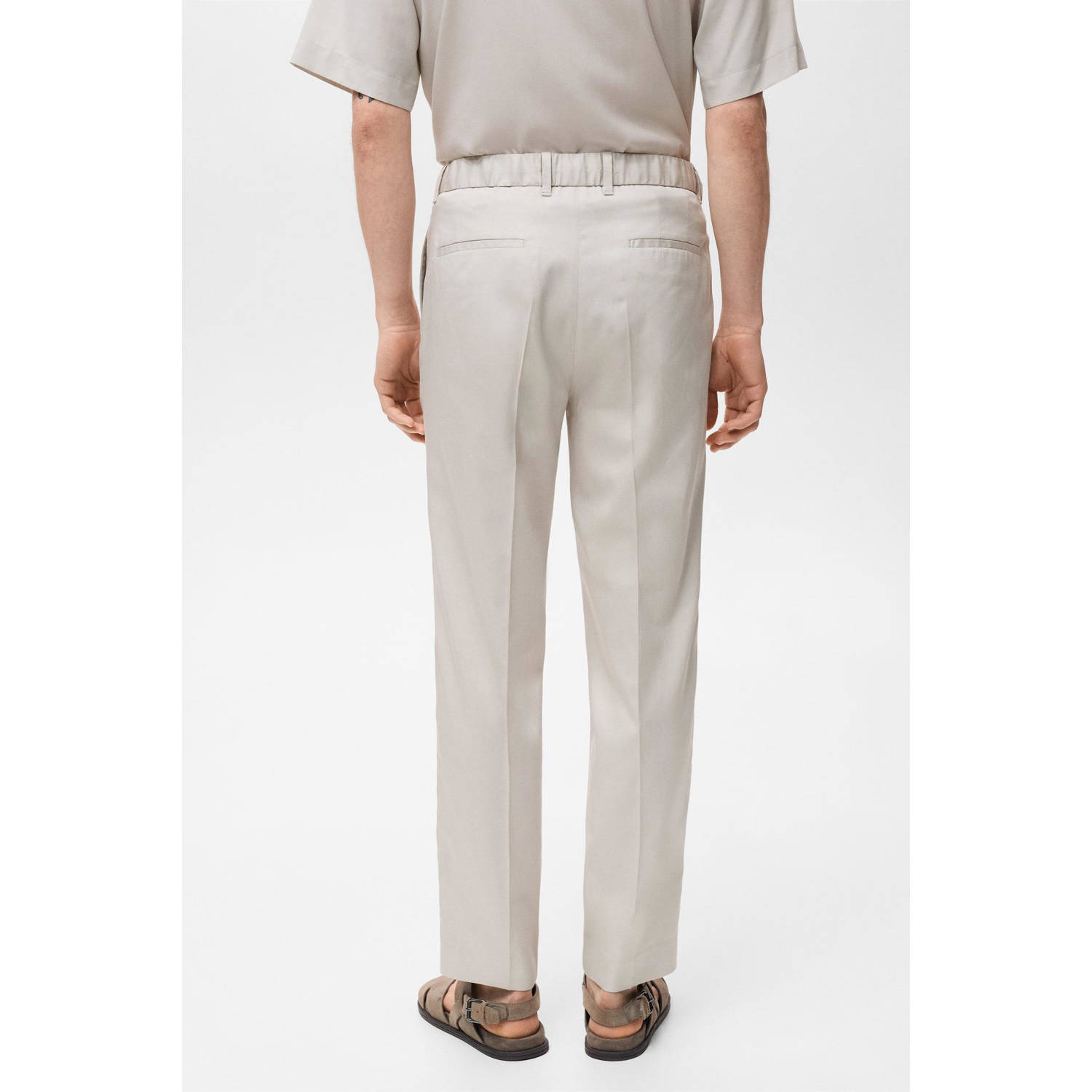 Mango Man regular casual broek ecru