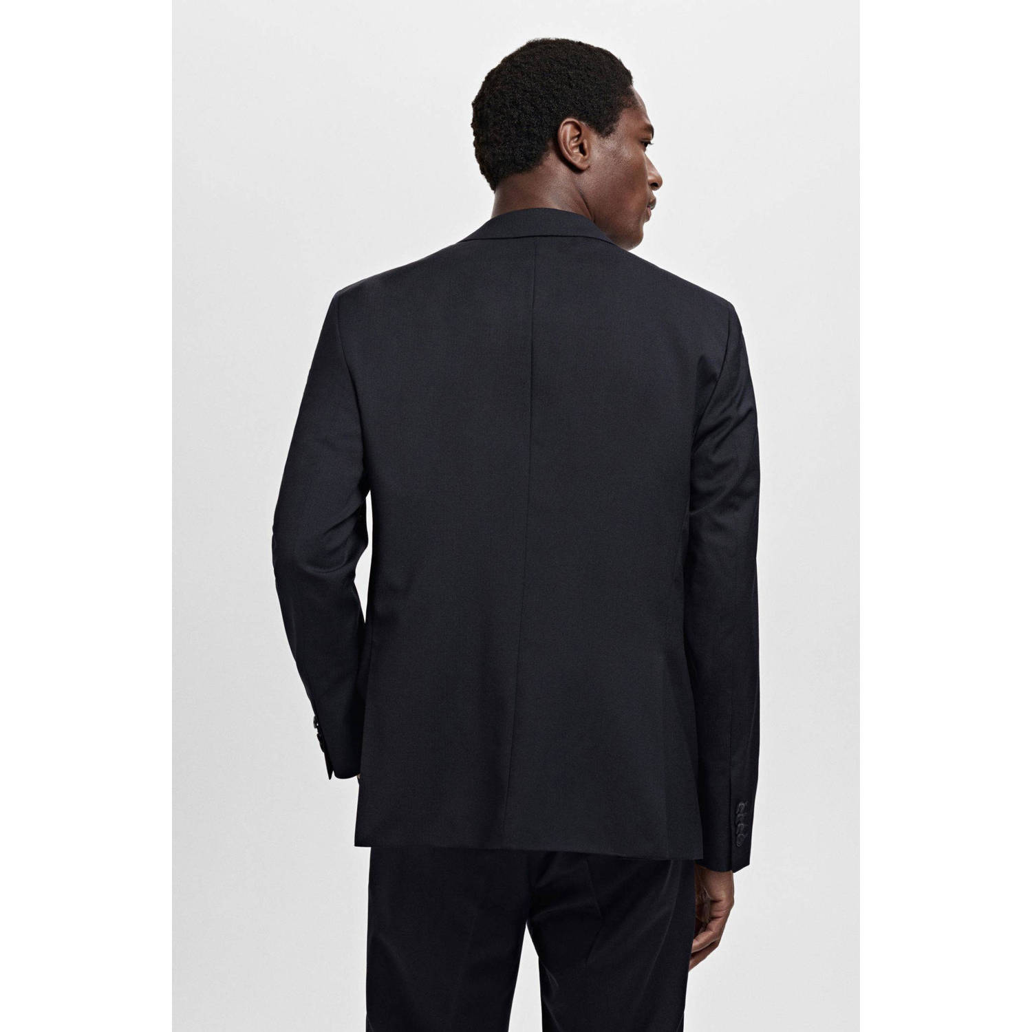 Mango Man wollen colbert donkerblauw