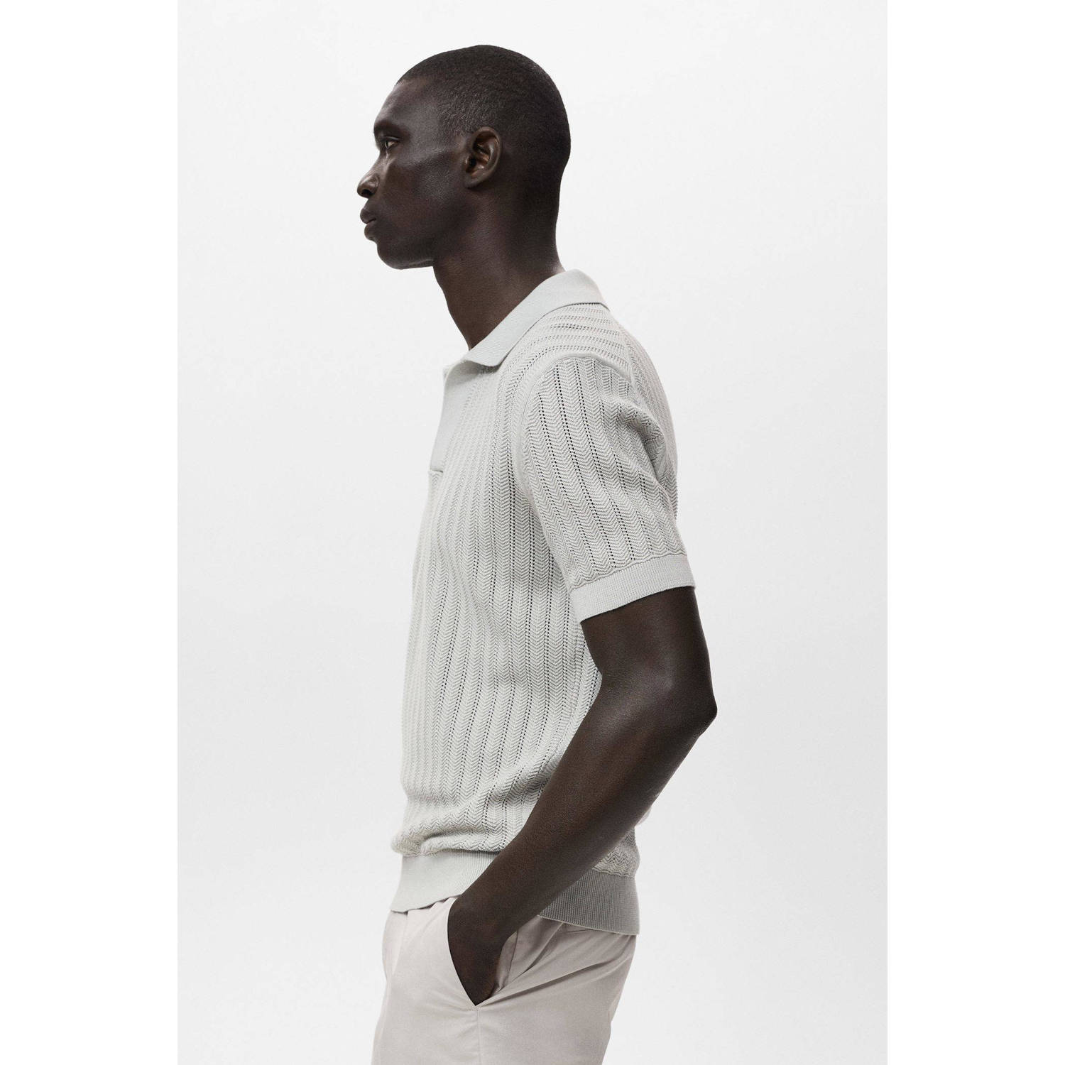 Mango Man slim casual broek ecru