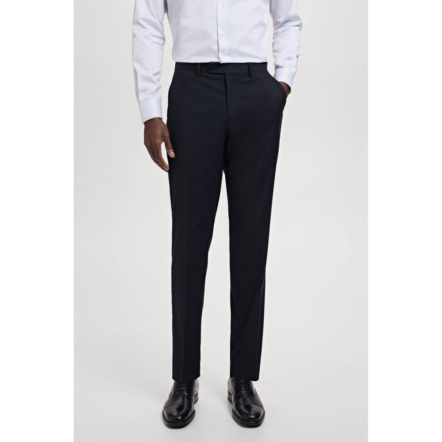 Mango Man slim pantalon donkerblauw