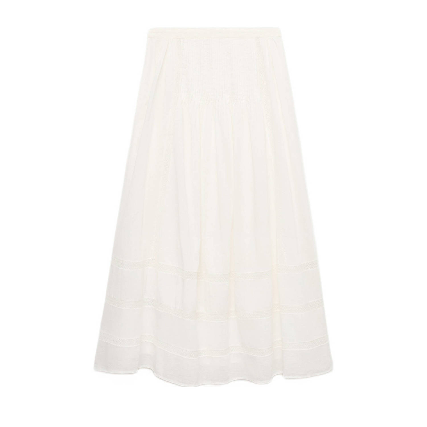Mango midi rok ecru