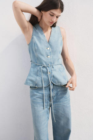 denim gilet light blue denim