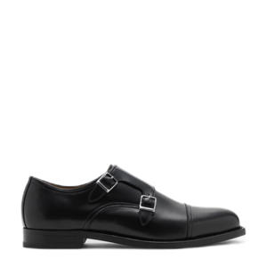   leren gespschoenen zwart