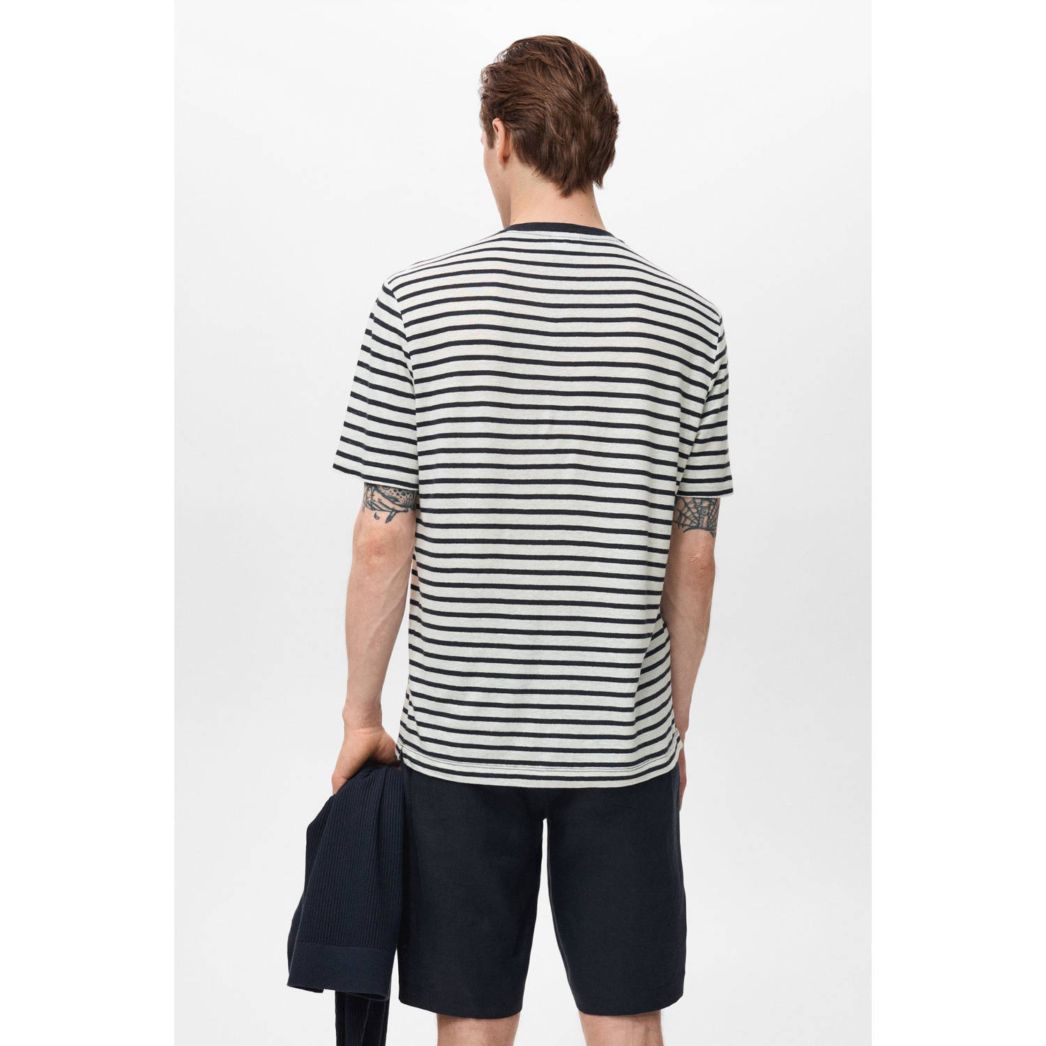 Mango Man linnen T-shirt multi