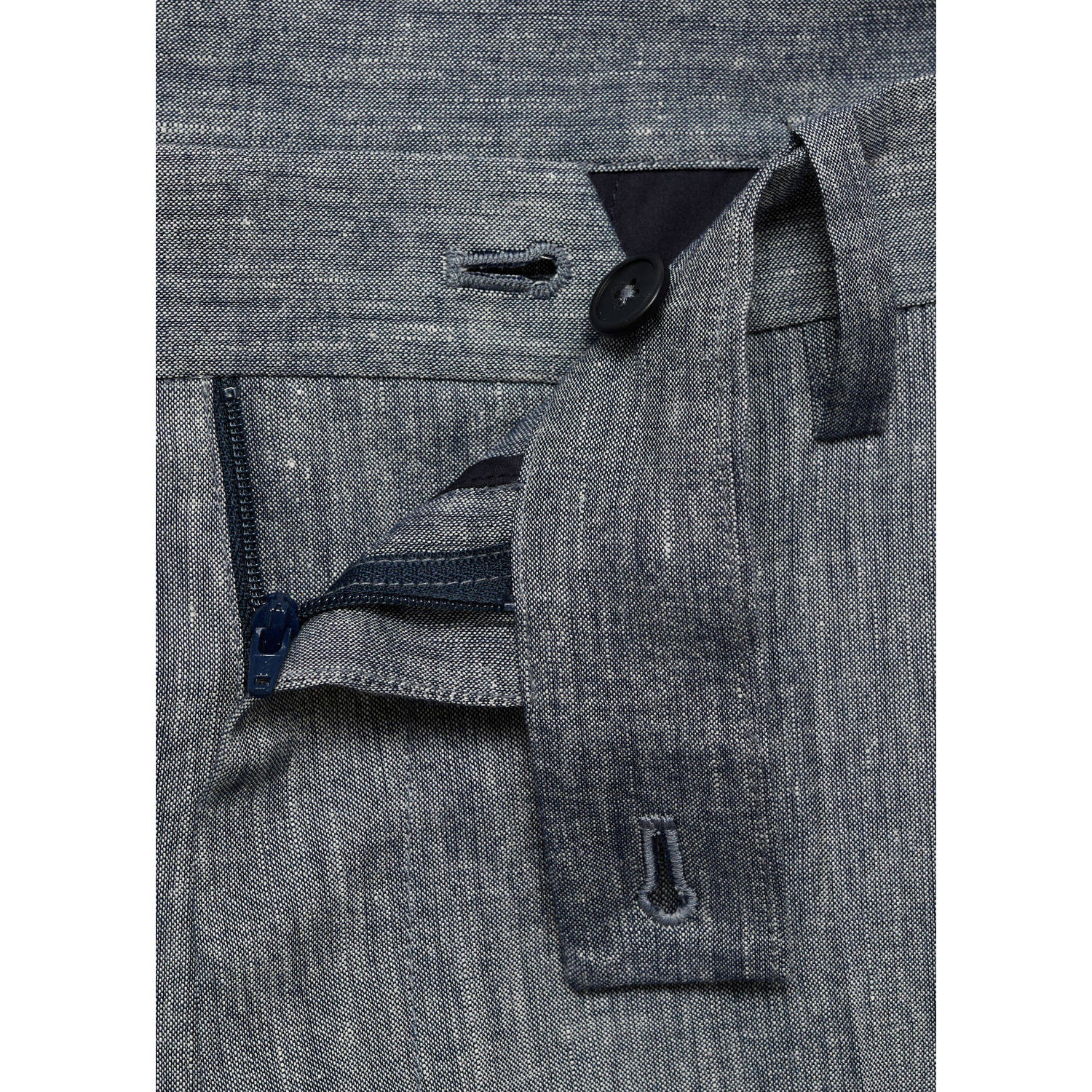 Mango Man linnen slim pantalon grijs