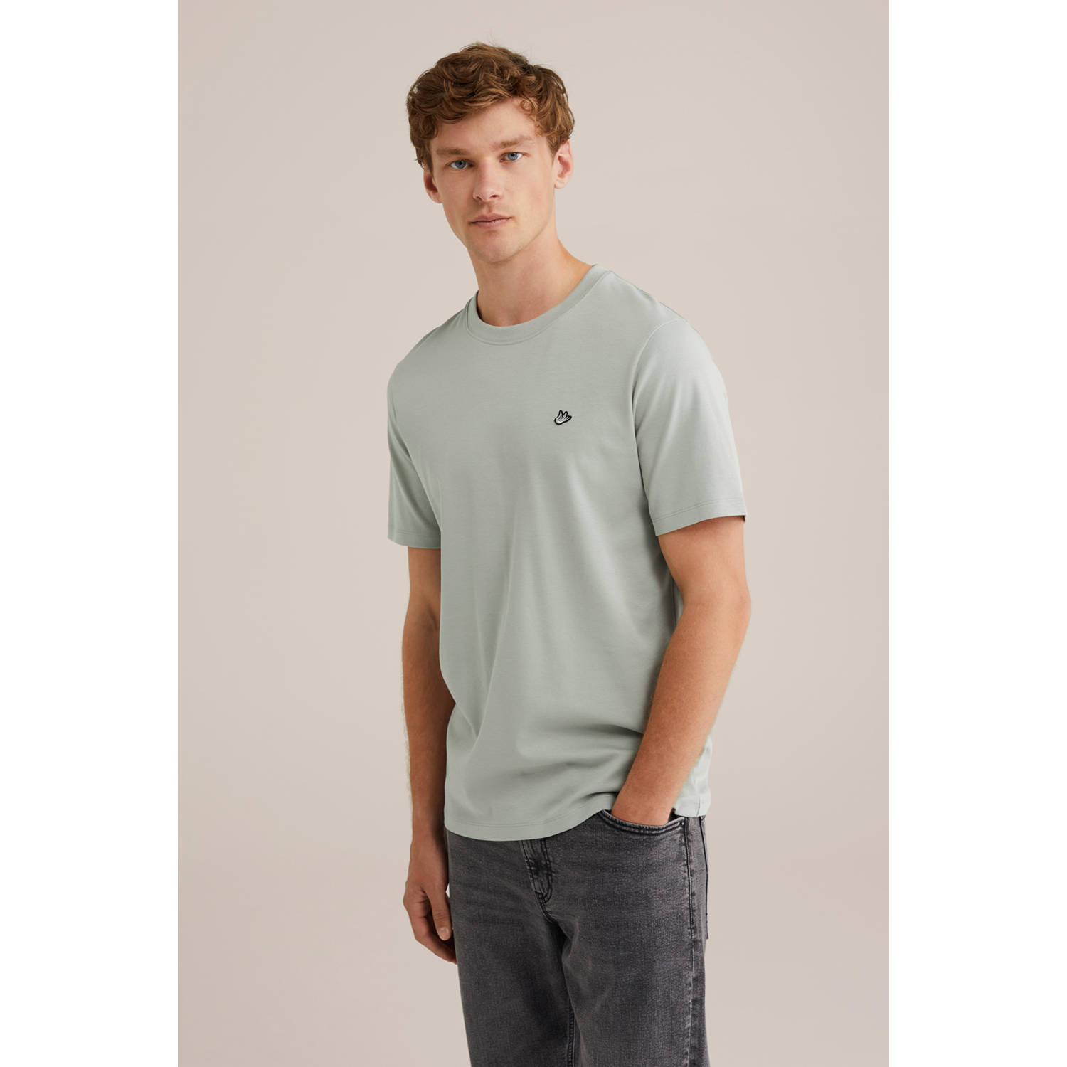 WE Fashion T-shirt grijsgroen