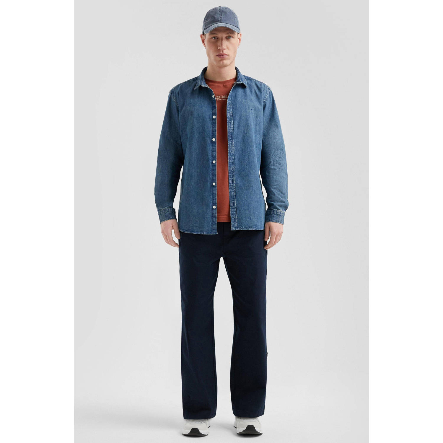 Q S by s.Oliver casual overhemd blauw