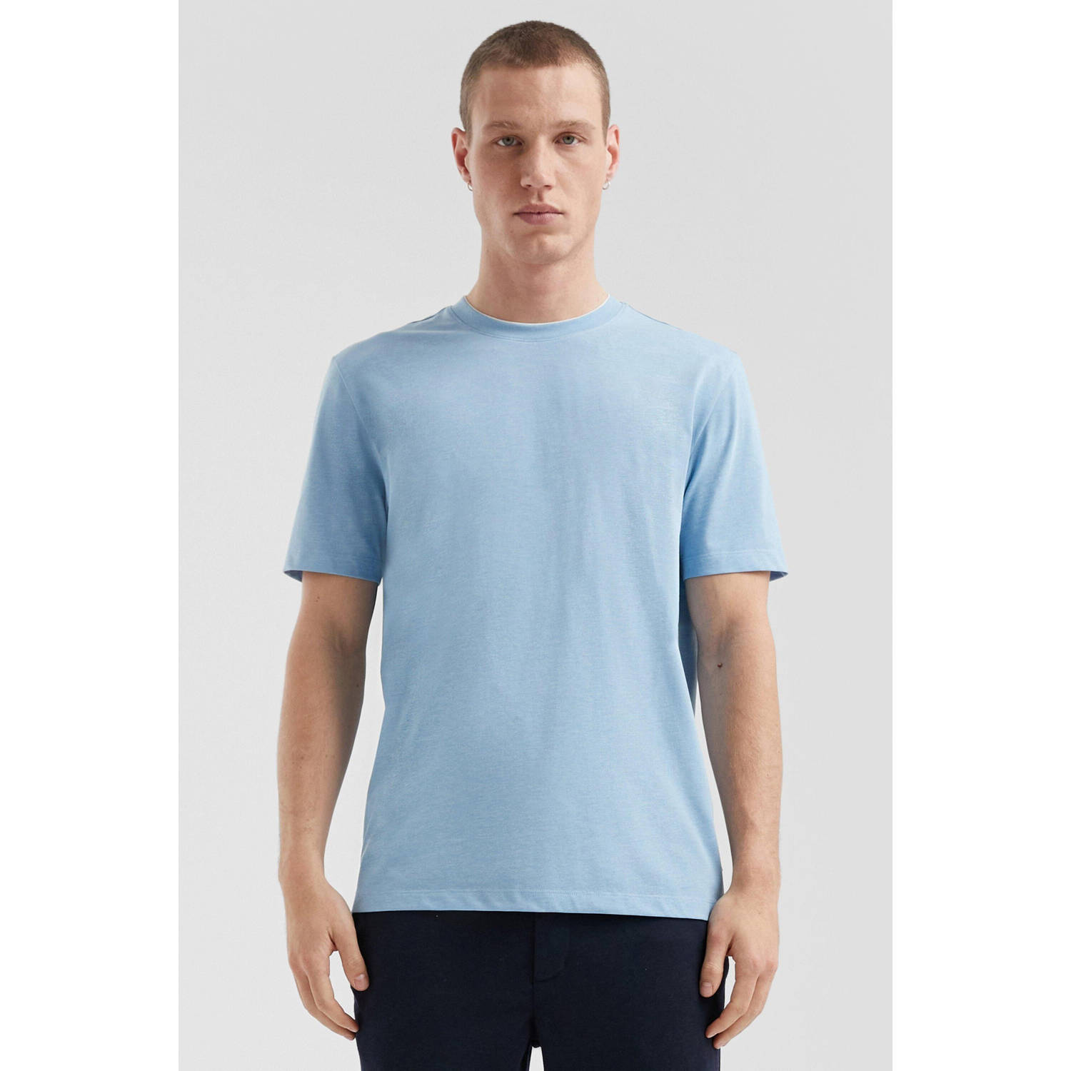 Q S by s.Oliver regular T-shirt lichtblauw