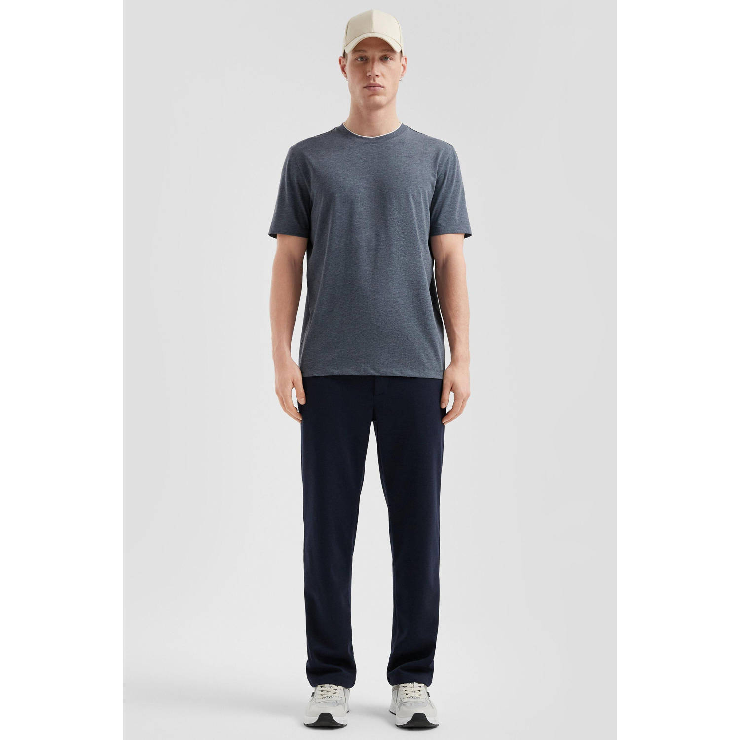 Q S by s.Oliver regular T-shirt grijsblauw