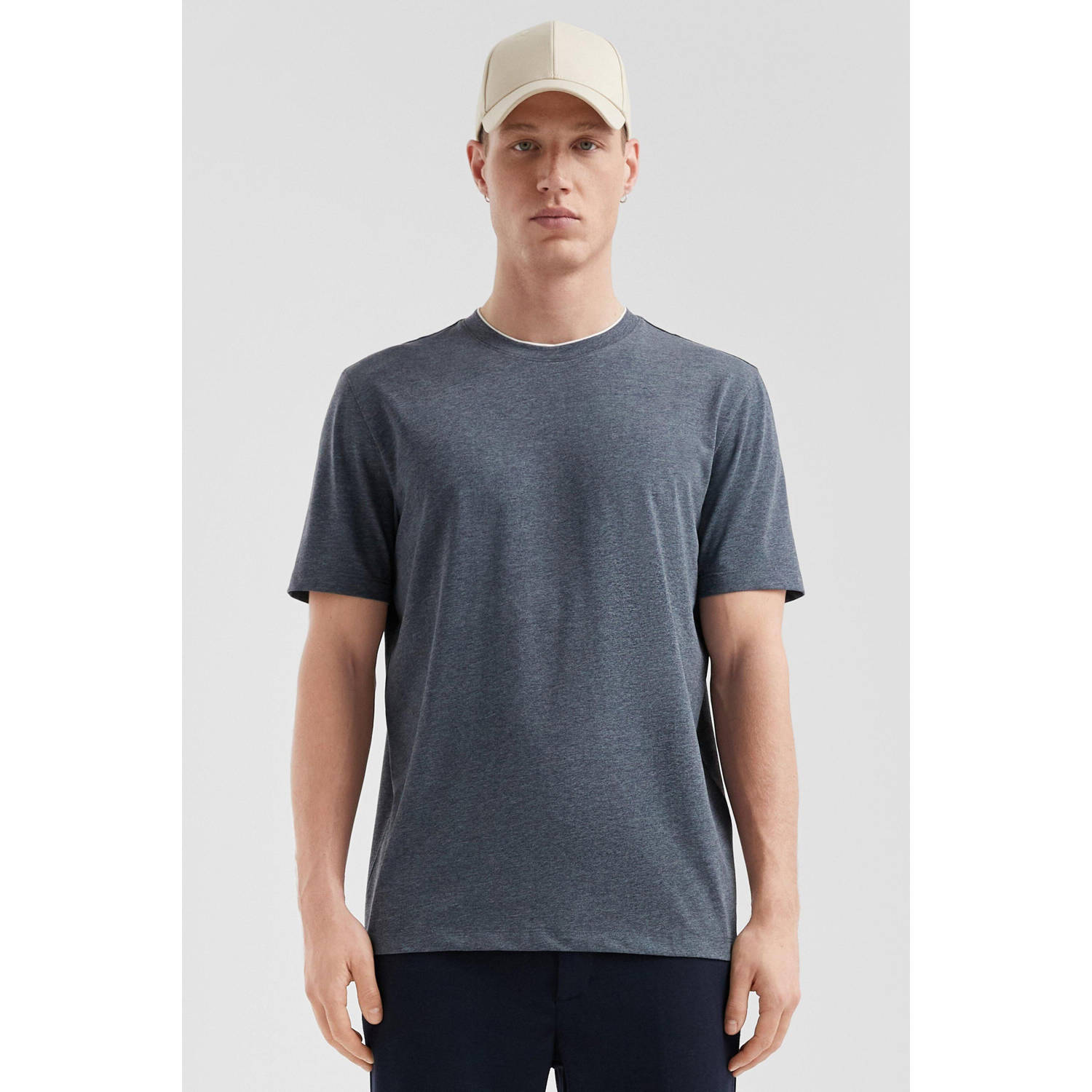 Q S by s.Oliver regular T-shirt grijsblauw