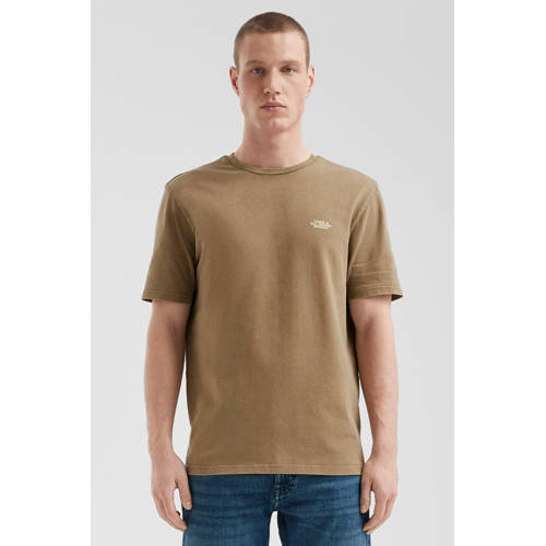QS jersey regular T-shirt bruin afbeelding