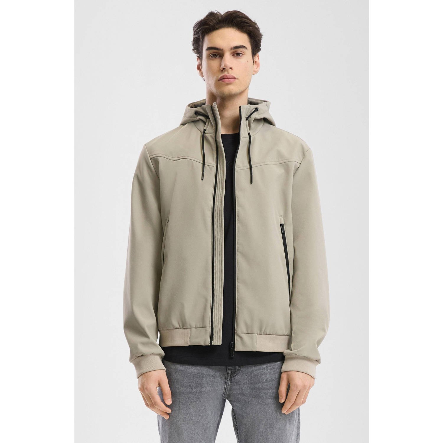 Q S by s.Oliver softshell jas lichtbruin