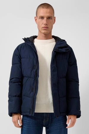 gewatteerde jas donkerblauw