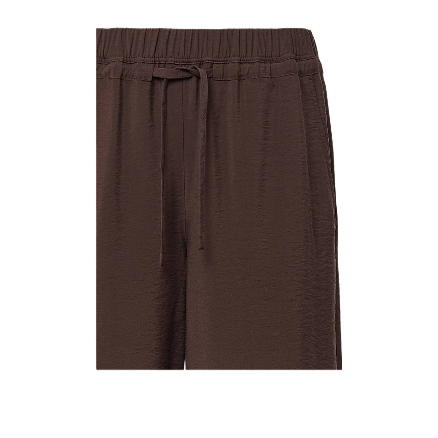 comma casual identity wide leg regular waist casual broek bruin